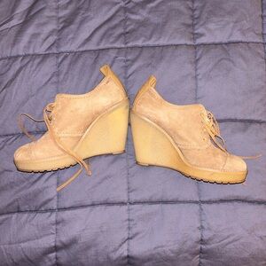 Zara suede wedges with laces